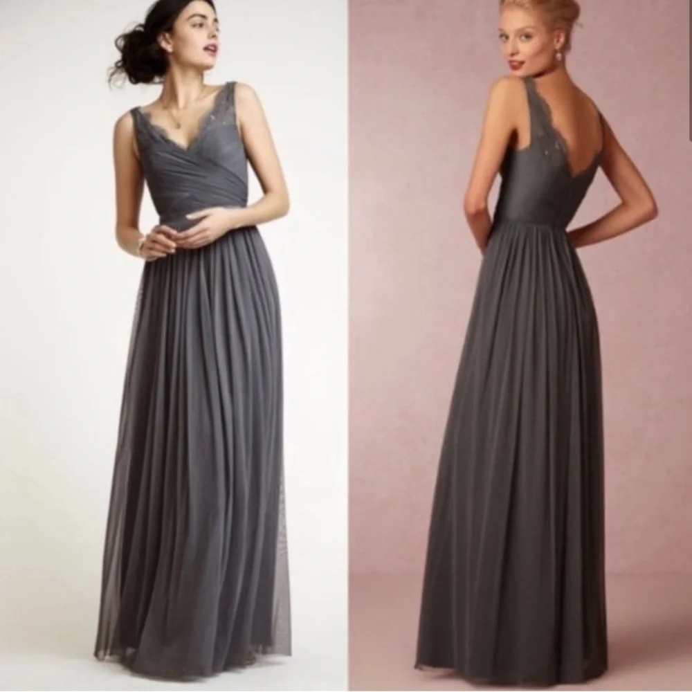 hitherto by Bhldn (Anthropologie) grey dress sz 12 - Picture 1 of 6